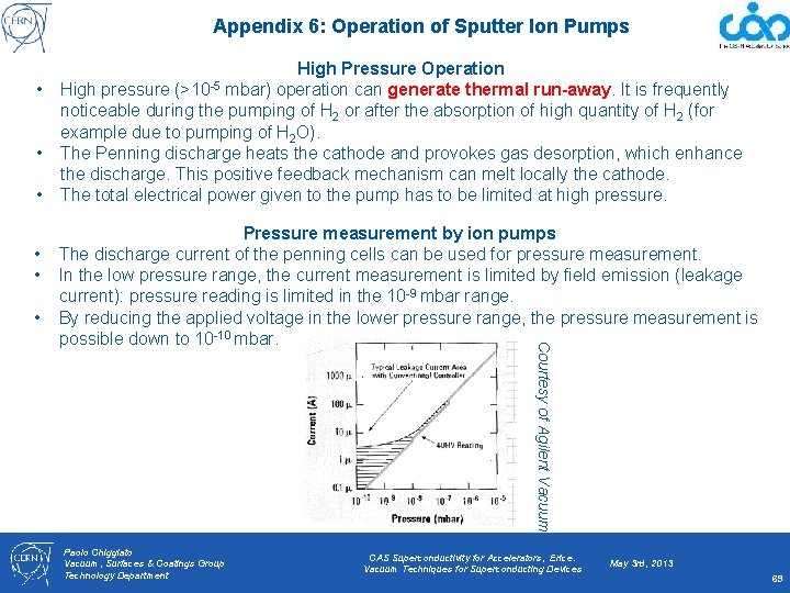 Appendix 6: Operation of Sputter Ion Pumps • • • High Pressure Operation thermal