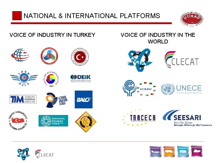 NATIONAL & INTERNATIONAL PLATFORMS VOICE OF INDUSTRY IN TURKEY VOICE OF INDUSTRY IN THE NATIONAL & INTERNATIONAL PLATFORMS VOICE OF INDUSTRY IN TURKEY VOICE OF INDUSTRY IN THE