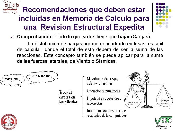 Recomendaciones que deben estar incluidas en Memoria de Calculo para una Revision Estructural Expedita