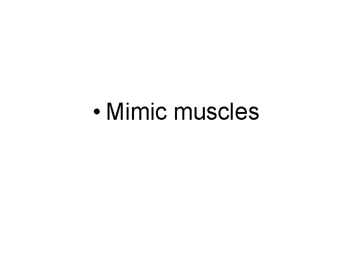  • Mimic muscles 