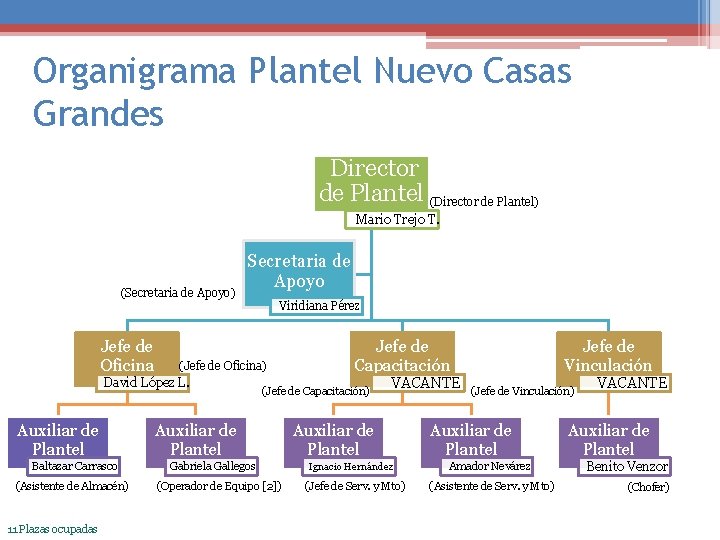 Organigrama Plantel Nuevo Casas Grandes Director de Plantel (Director de Plantel) Mario Trejo T.