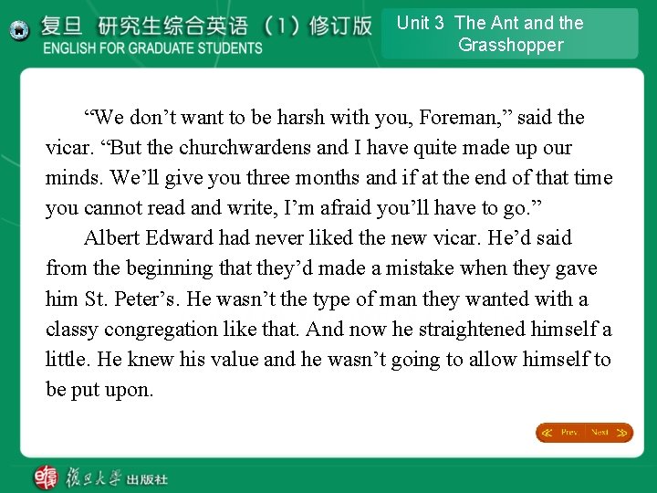 Unit 3 The Ant and the Grasshopper “We don’t want to be harsh with Unit 3 The Ant and the Grasshopper “We don’t want to be harsh with