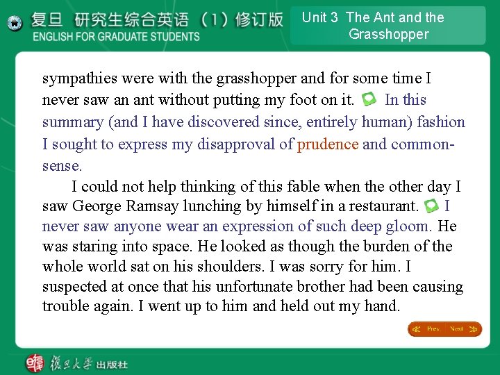 Unit 3 The Ant and the Grasshopper sympathies were with the grasshopper and for Unit 3 The Ant and the Grasshopper sympathies were with the grasshopper and for