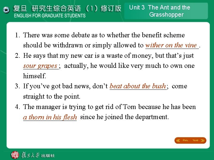 Unit 3 The Ant and the Grasshopper 1. There was some debate as to Unit 3 The Ant and the Grasshopper 1. There was some debate as to