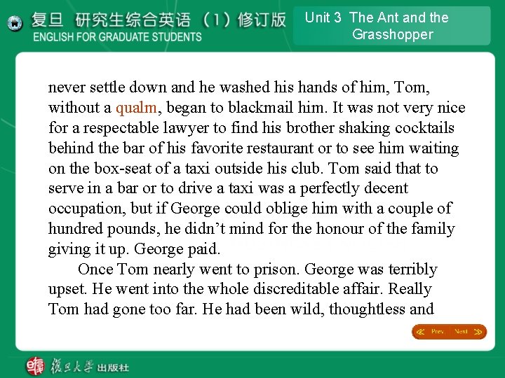 Unit 3 The Ant and the Grasshopper never settle down and he washed his Unit 3 The Ant and the Grasshopper never settle down and he washed his