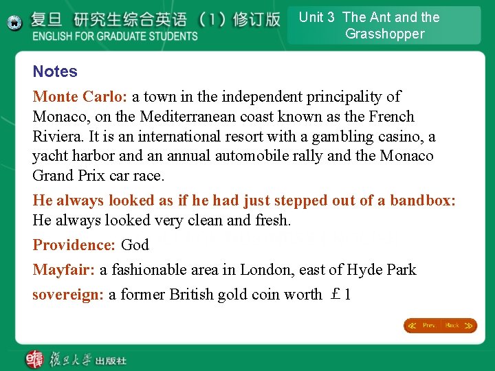 Unit 3 The Ant and the Grasshopper Notes Monte Carlo: a town in the Unit 3 The Ant and the Grasshopper Notes Monte Carlo: a town in the