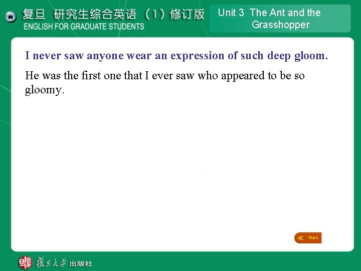 Unit 3 The Ant and the Grasshopper I never saw anyone wear an expression Unit 3 The Ant and the Grasshopper I never saw anyone wear an expression