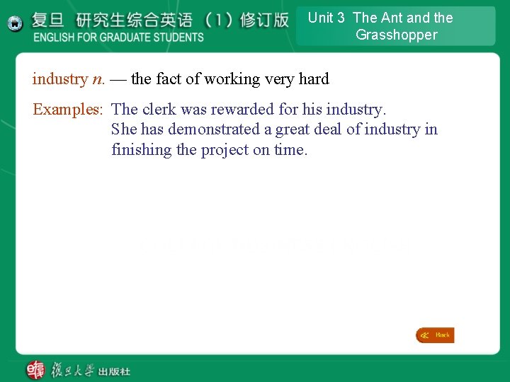 Unit 3 The Ant and the Grasshopper industry n. — the fact of working Unit 3 The Ant and the Grasshopper industry n. — the fact of working
