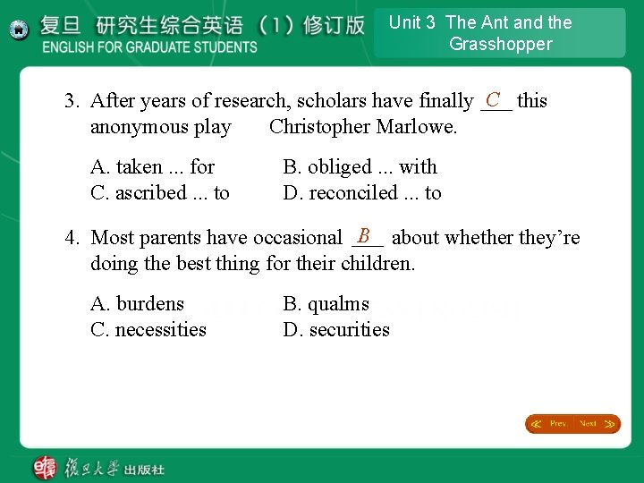 Unit 3 The Ant and the Grasshopper C this 3. After years of research, Unit 3 The Ant and the Grasshopper C this 3. After years of research,