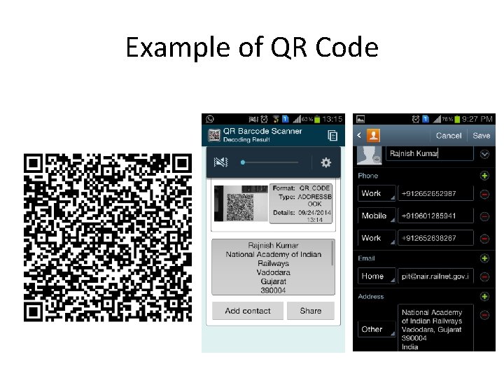 Example of QR Code 