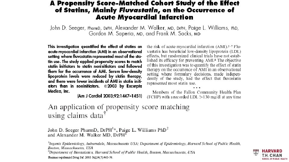 Pharmacoepidemiol Drug Saf. 2005 Jul; 14(7): 465 -76. 