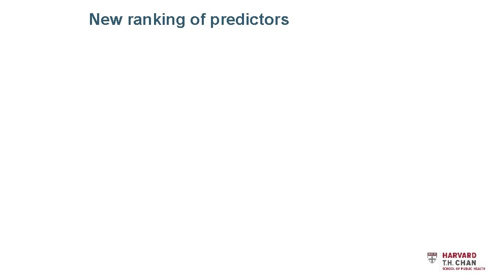 New ranking of predictors 