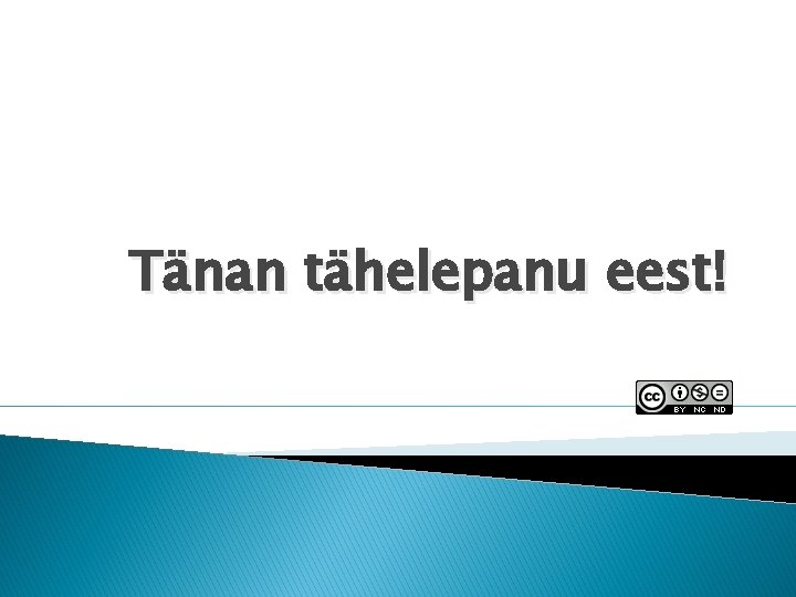 Tänan tähelepanu eest! 