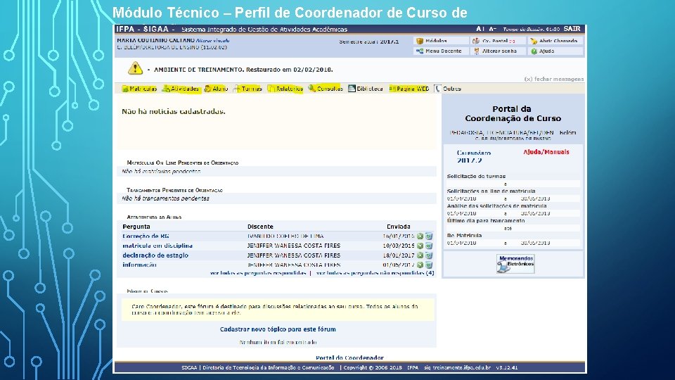 Módulo Técnico – Perfil de Coordenador de Curso de Graduação 