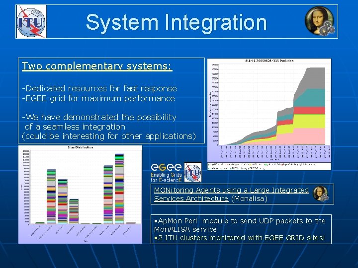 System Integration Two complementary systems: -Dedicated resources for fast response -EGEE grid for maximum