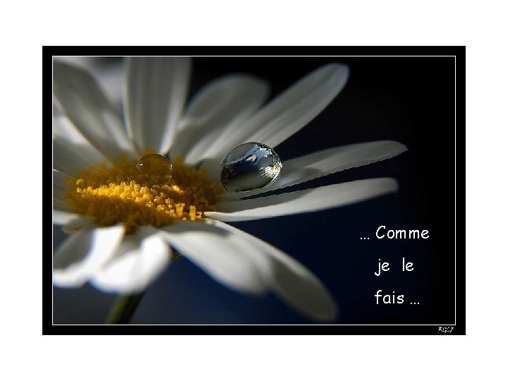 … Comme je le fais … 