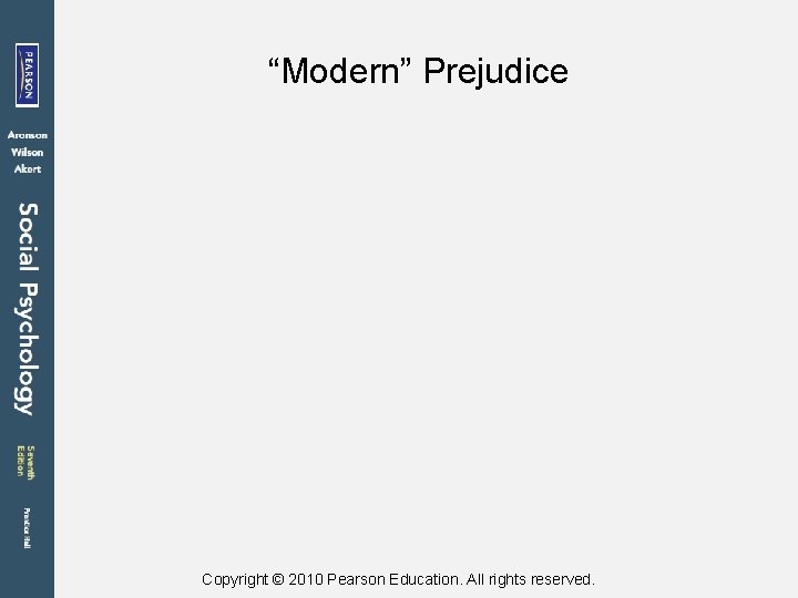 “Modern” Prejudice Copyright © 2010 Pearson Education. All rights reserved. 