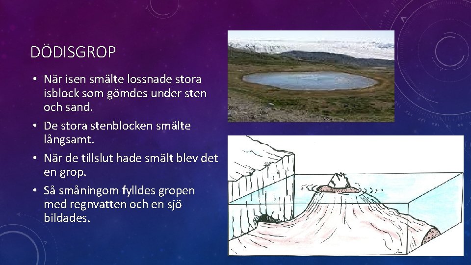 DÖDISGROP • När isen smälte lossnade stora isblock som gömdes under sten och sand.