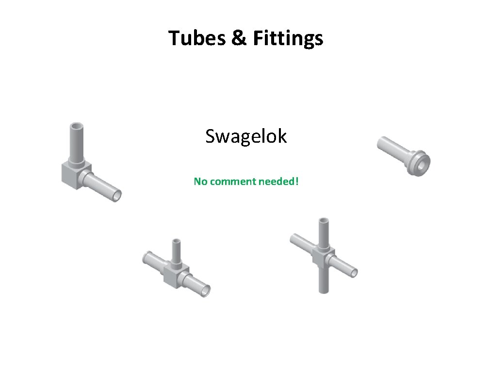 Tubes & Fittings Swagelok No comment needed! 