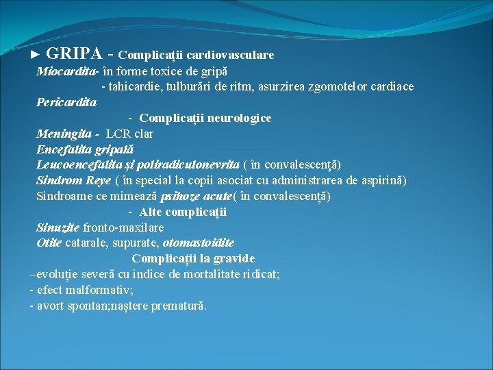 Gripa Gripa Boal Infecioas Acut Foarte Contagioas Autolimitat