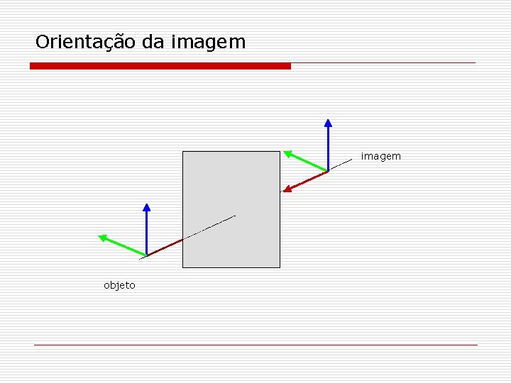 Orientação da imagem objeto 