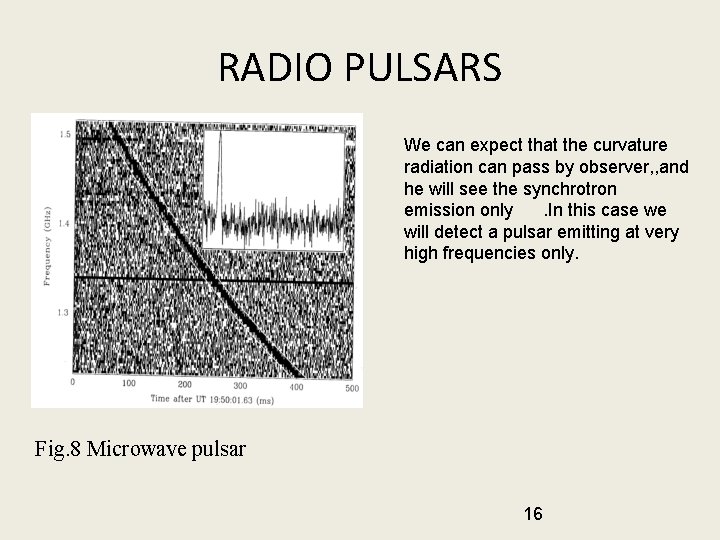 RADIO PULSARS We can expect that the curvature radiation can pass by observer, , RADIO PULSARS We can expect that the curvature radiation can pass by observer, ,