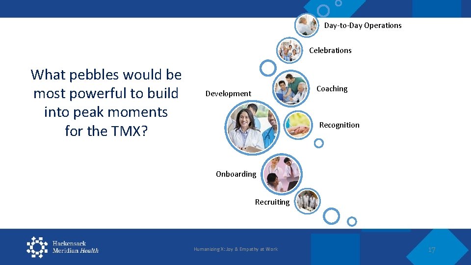 Day-to-Day Operations Celebrations What pebbles would be most powerful to build into peak moments