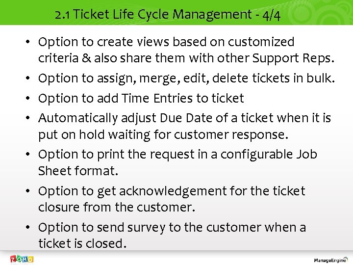 2. 1 Ticket Life Cycle Management - 4/4 • Option to create views based