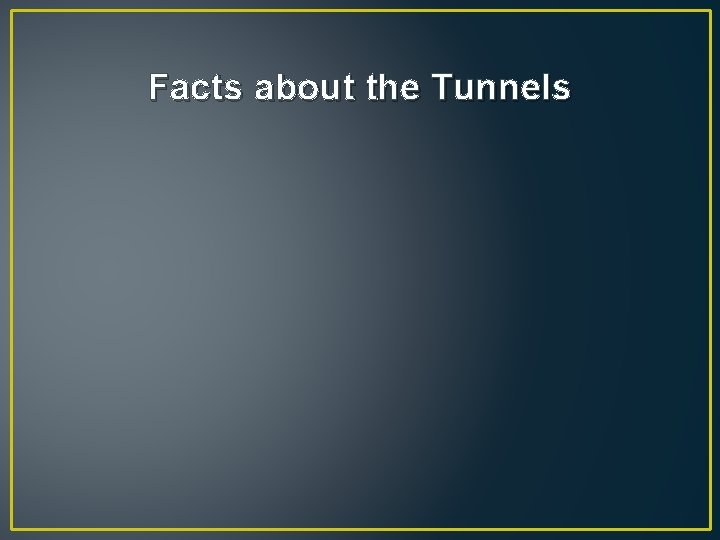 Facts about the Tunnels 