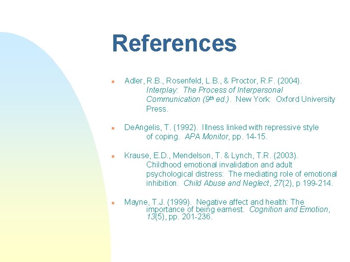 References n n Adler, R. B. , Rosenfeld, L. B. , & Proctor, R.