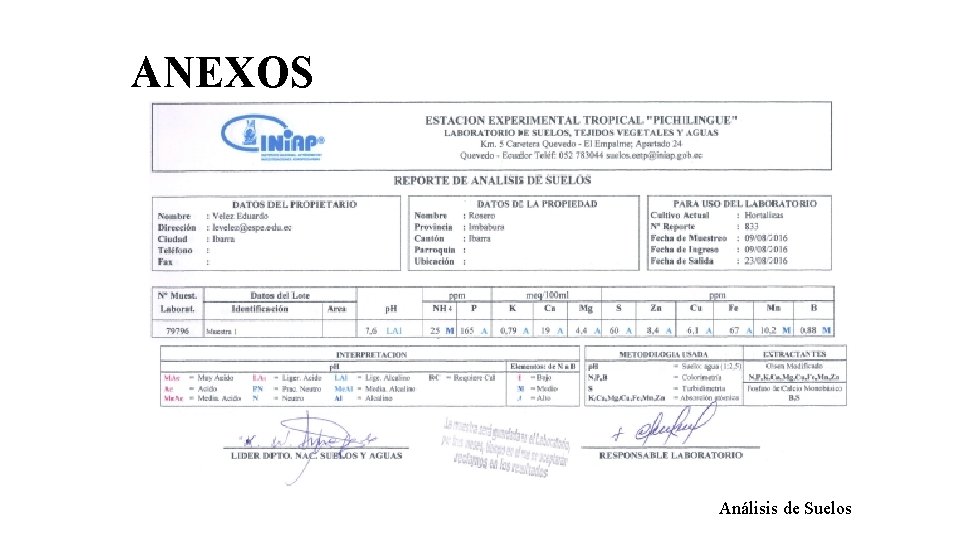 ANEXOS Análisis de Suelos 