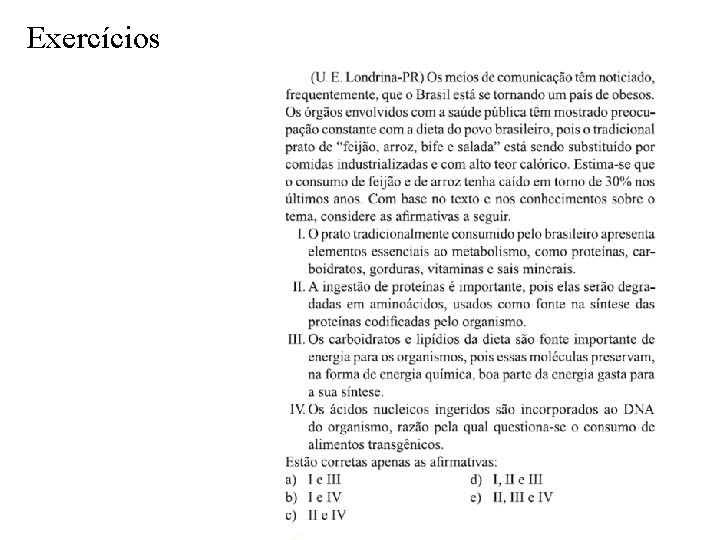 Exercícios Exercícios
