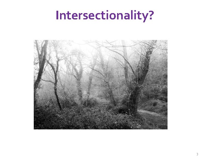 Intersectionality? 3 