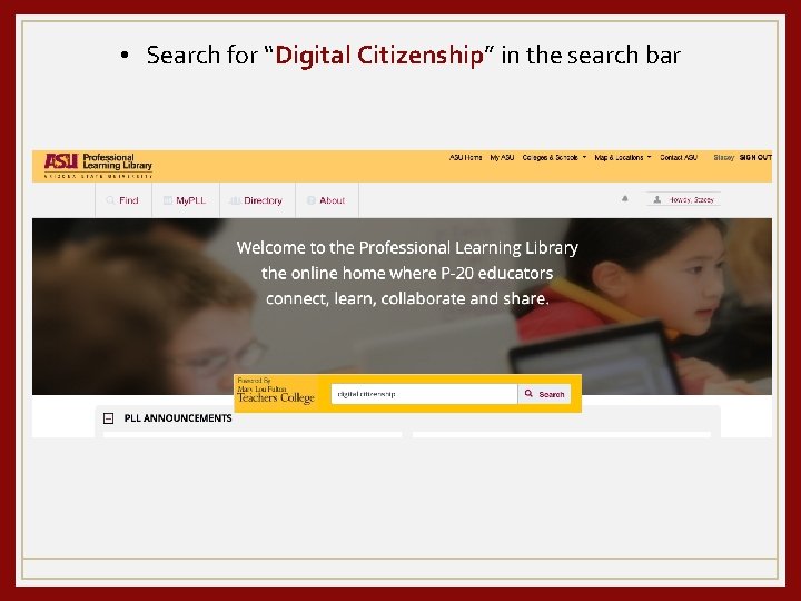  • Search for “Digital Citizenship” in the search bar 