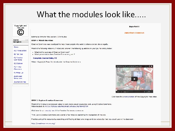 What the modules look like…. . 