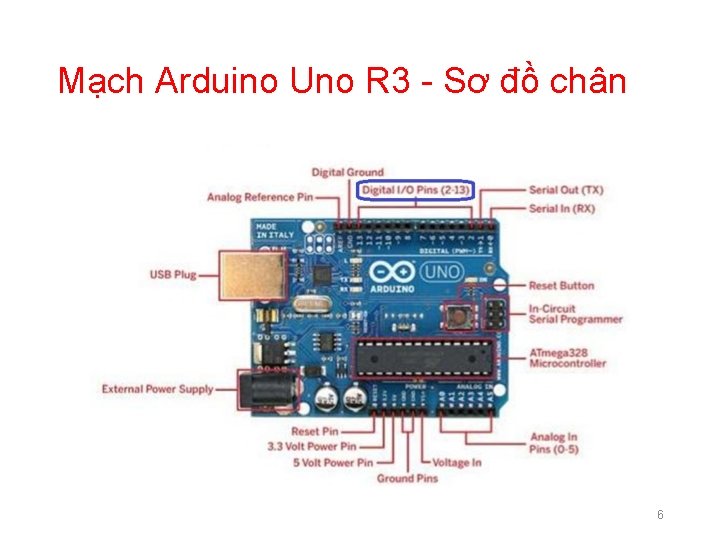 Mạch Arduino Uno R 3 - Sơ đồ chân 6 