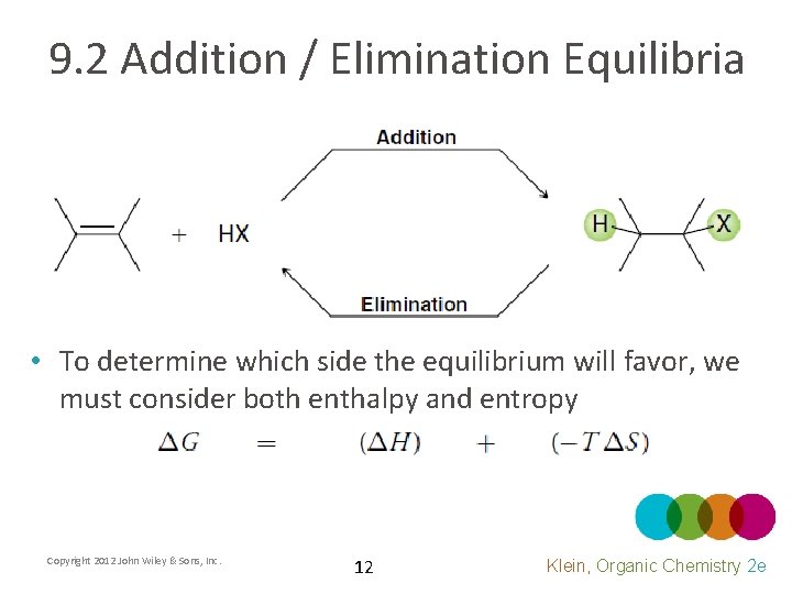 9. 2 Addition / Elimination Equilibria • To determine which side the equilibrium will