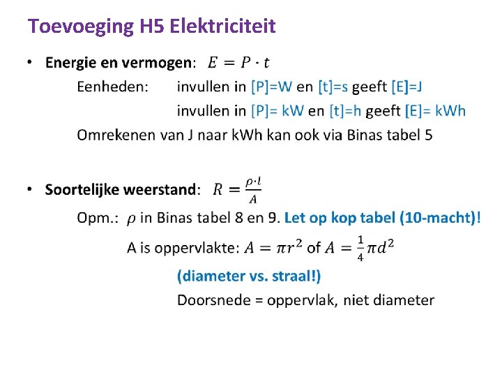 Toevoeging H 5 Elektriciteit • 