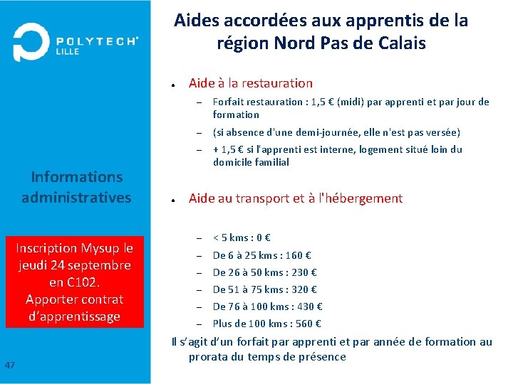 Aides accordées aux apprentis de la région Nord Pas de Calais ● Informations administratives