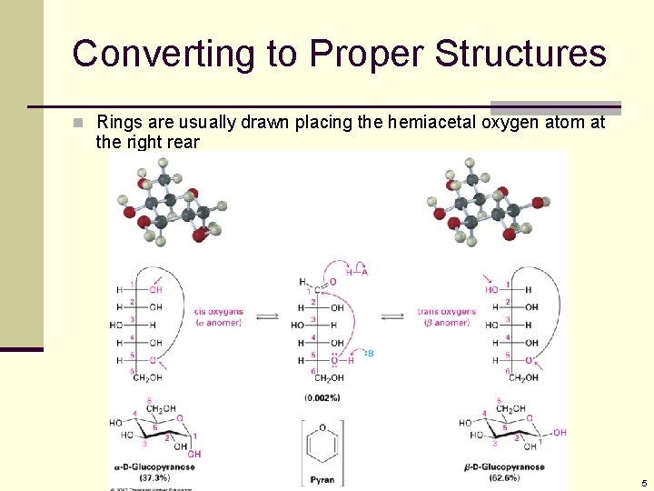 Converting to Proper Structures n Rings are usually drawn placing the hemiacetal oxygen atom Converting to Proper Structures n Rings are usually drawn placing the hemiacetal oxygen atom