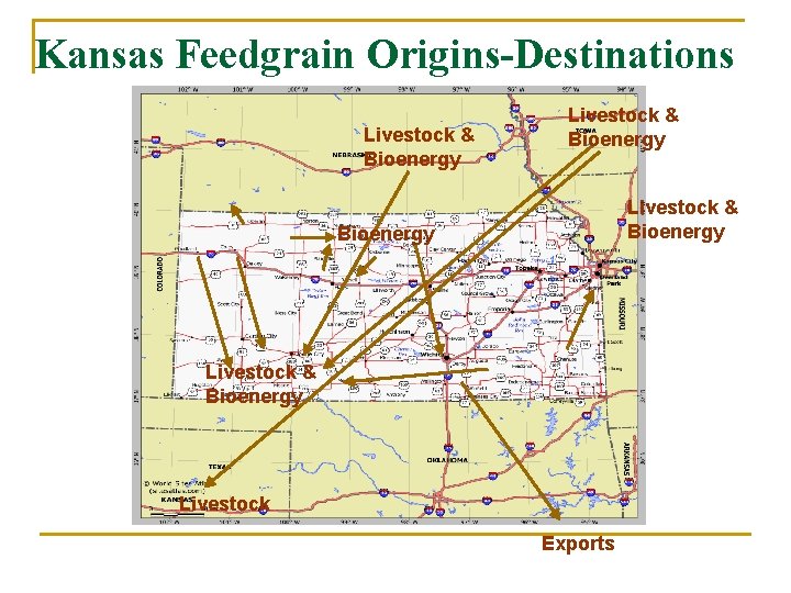 Kansas Feedgrain Origins-Destinations Livestock & Bioenergy Livestock & Bioenergy Livestock Exports 
