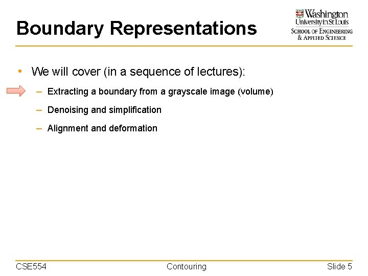 Boundary Representations • We will cover (in a sequence of lectures): – Extracting a