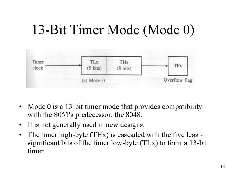 13 -Bit Timer Mode (Mode 0) • Mode 0 is a 13 -bit timer