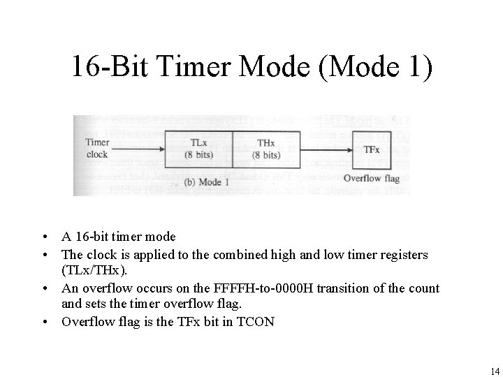 16 -Bit Timer Mode (Mode 1) • A 16 -bit timer mode • The