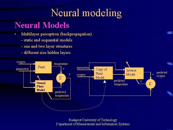 Modeling Neural Development Neural modeling of a complex industrial process Complex