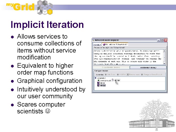 Implicit Iteration l l l Allows services to consume collections of items without service