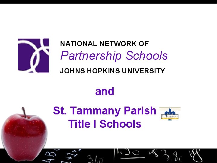 NATIONAL NETWORK OF Partnership Schools JOHNS HOPKINS UNIVERSITY and St. Tammany Parish Title I