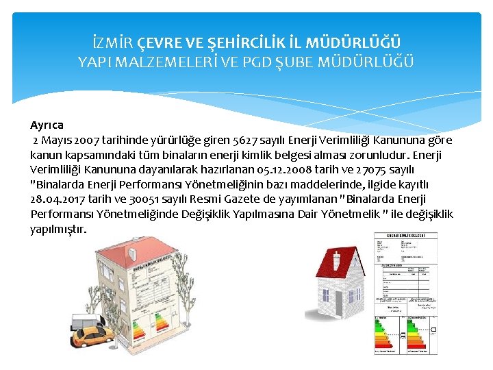 İZMİR ÇEVRE VE ŞEHİRCİLİK İL MÜDÜRLÜĞÜ YAPI MALZEMELERİ VE PGD ŞUBE MÜDÜRLÜĞÜ Ayrıca 2