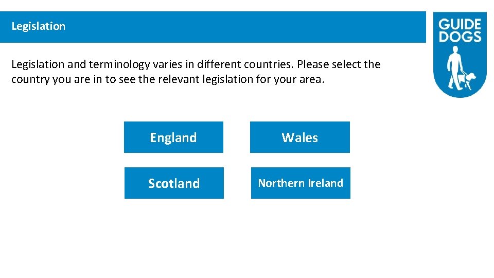 Legislation and terminology varies in different countries. Please select the country you are in