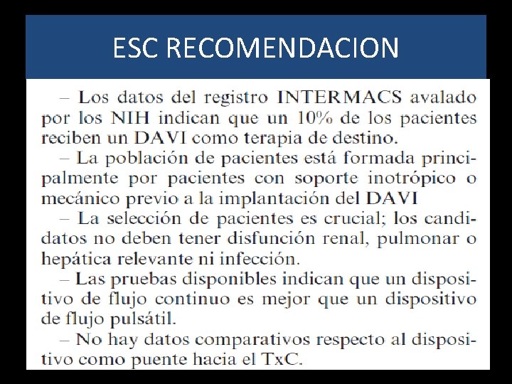 ESC RECOMENDACION 